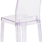 Flash Furniture Ghost Chair with Square Back in Transparent Crystal-Suitable for Outdoor Use