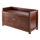 Winsome Regalia Storage Bench, Antique Walnut-Neat storage bench will perfectly accent any entry way