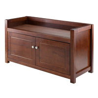 Winsome Regalia Storage Bench, Antique Walnut-Neat storage bench will perfectly accent any entry way