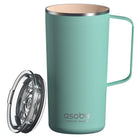 ASOBU Puramic Tower Mug - 20 oz - Mint-Slider lock lid
