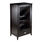Winsome Bordeaux Wine Cabinet 20-Bottle Shelf Modular-Glass rack can storage up to 16-20 glasses.  Total of four shelves will store 20 bottles of wine.