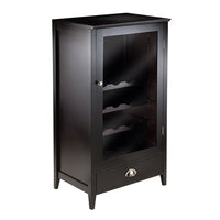 Winsome Bordeaux Wine Cabinet 20-Bottle Shelf Modular-Glass rack can storage up to 16-20 glasses.  Total of four shelves will store 20 bottles of wine.