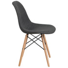 Flash Furniture Elon Series Siena Fabric Chairs with Wooden Legs - Grey - 2 Pack-Back Width: 12-17"