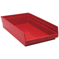Quantum Storage Systems Shelf Bins, 11-1/8" W x 4" H x 17-7/8" D, Red, 40 Lbs. Capacity - 5 Pack-Capacity: 40 lbs.