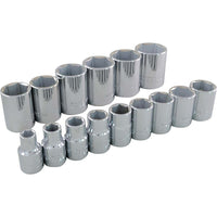 Gray Tools 15 Piece 1/2" Drive 6 Point SAE, Standard Chrome Socket Set, 3/8"-1-1/4"-Contains Sizes: 3/8", 7/16", 1/2", 9/16", 5/8", 11/16", 3/4", 13/16", 7/8", 15/16", 1", 1 1/16", 1 1/8", 1 3/16", 1 1/4".