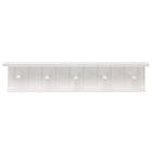Kian 24" x 4" x 5.25" Wall Shelf, 5 Pegs, White (FN00382-9INT)-Measurement and weight capacity: floating shelf measures 24"L x 4"W x 5.25"H in dimensions. it is the perfect size for an entrance, hallway, foyer, closet, mudroom, kitchens, laundry/utility rooms, garages, and offices. the wall shelf holds up to 10 pounds which allows you to place items with a little more weight 