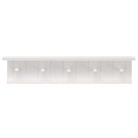 Kian 24" x 4" x 5.25" Wall Shelf, 5 Pegs, White (FN00382-9INT)-Measurement and weight capacity: floating shelf measures 24"L x 4"W x 5.25"H in dimensions. it is the perfect size for an entrance, hallway, foyer, closet, mudroom, kitchens, laundry/utility rooms, garages, and offices. the wall shelf holds up to 10 pounds which allows you to place items with a little more weight 