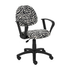 Nicer Furniture Perfect Posture Deluxe Microfiber Task Chair with Loop Arms - Zebra-This product comes with adjustable back depth and loop arms