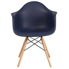 Flash Furniture Alonza Series Navy Plastic Chair with Wooden Legs-Accent Side Chair