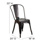 Flash Furniture Black-Antique Gold Metal Indoor-Outdoor Stackable Chair-Cross Brace under seat provides extra stability