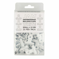 JAM Paper Metal Bulldog Clips - Small - 22mm - White - 25 Pack-Color: White