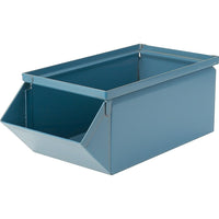 Stackbin, Steel Bin, 100 Lbs. Cap., 7-1/2" W x 15-1/2" D x 6" H, Blue - 3 Pack-Capacity: 100 lbs.
