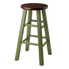 Winsome Wood Ivy 24" Counter Stool Rustic Green with Walnut Seat (64224)-Counter Stool