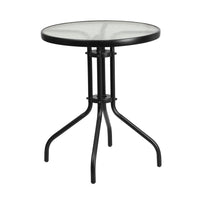 Flash Furniture 23.75" Round Tempered Glass Metal Table-Patio Table