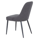 My Home My Living Polyester Side Chair - Dark Grey - 2 Pack-Features sturdy matte black sanded powder coated steel legs