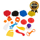 Kinetic Sand Sandisfactory Set - 2 lbs - Colored and Black Sand-10+ tools and molds: The included 10+ tools, molds, and 2lbs of sand lets you transform Kinetic Sand like never before! Mix, cut, pull, shape, scoop, squish and reveal surprising designs!
