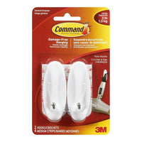 Command Medium Wire Hooks, 2 Pack-Works great on painted surfaces, wood, tile and more