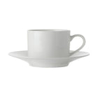 Maxwell & Williams Basic White Straight Cup & Saucer, 4 Pack-Drinkware