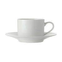 Maxwell & Williams Basic White Straight Cup & Saucer, 4 Pack-Drinkware