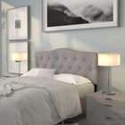 Flash Furniture Cambridge Tufted Upholstered Full Size Headboard - Light Grey Fabric-Button Tufted with Diamond Pattern Stitching