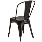 Flash Furniture Distressed Copper Metal Indoor-Outdoor Stackable Chair-Curved Back with Vertical Slat