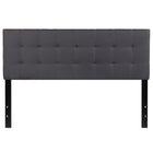 Flash Furniture Bedford Tufted Upholstered Queen Size Headboard - Dark Grey Fabric-Contemporary Style
