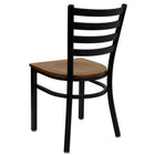 Flash Furniture HERCULES Series Black Ladder Back Metal Restaurant Chair - Cherry Wood Seat - 2 Pack-.625" Thick Plywood Seat