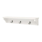 nexxt FN00395-9INT Finley Wall Shelf with 3 Metal Hooks, 24" x 4.25", White-No Assembly required; Easy to hang with keyholes on the back