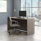 Sauder 59"W Affirm Desk - Hudson Elm- Melamine top surface is heat, stain, and scratch-resistant