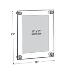 Azar Displays 11" x 17" Standoff Acrylic Sign Holder with Caps, Clear (105508)-Use this frame vertically or horizontally when mounting frames to walls and doors