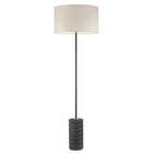 Dainolite Felicity Contemporary Incandescent Floor Lamp - 1 Light - Matte Black with Black Gold Shade-Beige