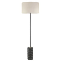 Dainolite Felicity Contemporary Incandescent Floor Lamp - 1 Light - Matte Black with Black Gold Shade-Beige