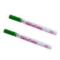 Marvy Uchida Fine-Line Opaque Paint Markers - Green - 2 Pack-Colour: Green