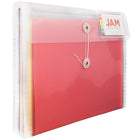 JAM Paper Plastic 2 Divider Envelopes, Button String Tie Closure, Letter Booklet, 10.5 x 11.75 x1.5, Clear, 12 Pack (JSF228)-Original coloured plastic button & string envelopes are available in clear, black, blue, green, pink, lilac, smoke, orange, lime green, & yellow