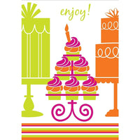 Millbrook Studios 5-3/8" x 7-3/4" Enjoy! Greeting Cards and Envelopes, 18 Pack (06253)-Printed on uncoated card stock