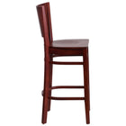 Flash Furniture Lacey Series Solid Back Mahogany Wood Restaurant Barstool-Solid Back Design