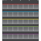 Teacher Created Resources Black Polka Dots Storage Pocket Chart, 32.5" x 36.5"-35 clear pockets are perfect for organizing small storage items