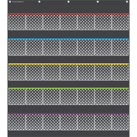 Teacher Created Resources Black Polka Dots Storage Pocket Chart, 32.5" x 36.5"-35 clear pockets are perfect for organizing small storage items
