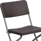 Flash Furniture 6 Pk. HERCULES Series Rattan Plastic Folding Chair with Grey Frame - Brown-Textured Seat ensures safe seating