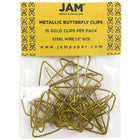 JAM Paper Butterfly Paper Clips, Gold Paperclips, 5 Pack (2210016346g)-Material: Metal