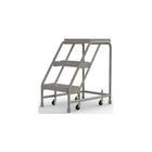 Tri-Arc Manufacturing Aluminum Rolling Ladder, Step Width: 16", Step Type: Ribbed, No. of Steps: 3 (WLAR003164)-No. of Steps: 3