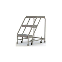 Tri-Arc Manufacturing Aluminum Rolling Ladder, Step Width: 16", Step Type: Ribbed, No. of Steps: 3 (WLAR003164)-No. of Steps: 3