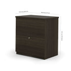 Bestar Lateral Filing Cabinet, Dark Chocolate (65635-2179)-One lock secures both drawers