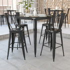 Flash Furniture 31.5" Square Black Metal Indoor-Outdoor Bar Height Table-Smooth Top with 1.25" Thick Edge
