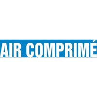 Self-Stick Vinyl Pipe Markers, Air Comprime, SQ334, 5 Pack-Colour - White on Blue
