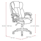 Corliving Executive High Back Office Chair With Padded Arms, Black Leatherette-Foam seat covered in black leatherette