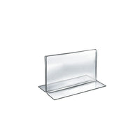 Azar Displays 5" x 7" Horizontal Double Sided Stand Up Acrylic Sign Holder, Clear, 10 Pack (152723)-Stand up sign holder is perfect for tabletop displays, restaurant table displays, and hotel concierge desks