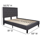Flash Furniture Roxbury Full Size Tufted Upholstered Platform Bed - Dark Grey Fabric-Button Tufted