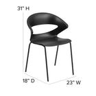 Flash Furniture Contemporary Black Vinyl Adjustable Height Barstool with Quilted Wave Seat & Chrome Base - 2 Pack-Black Powder Coated Frame Finish