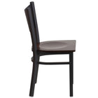 Flash Furniture HERCULES Series Black Coffee Back Metal Restaurant Chair - Walnut Wood Seat-Coffee Back Design
